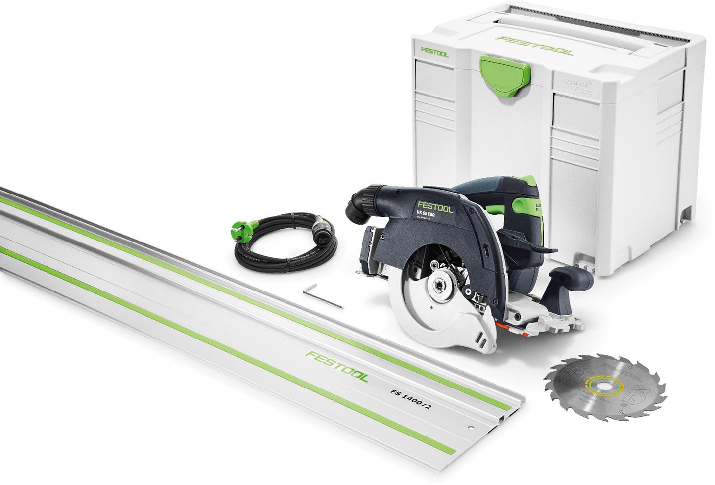 Festool HK 55 EBQ-Plus Pendelkapzaag 1200W in Systainer + Geleiderail FS1400/2 574673