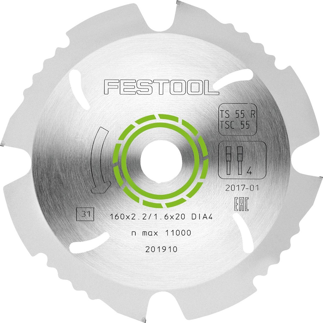 Festool Diamant Cirkelzaagblad 160x2,2x20 DIA4 201910