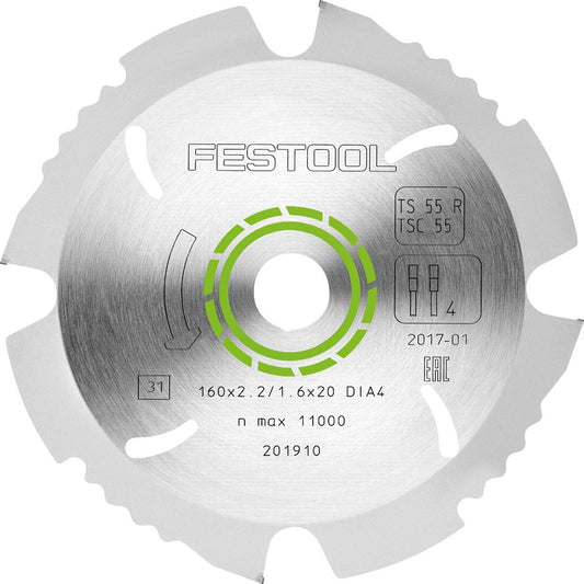 Festool Diamantkreissägeblatt 160x2,2x20 DIA4 201910