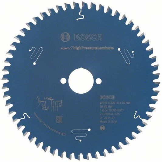 Bosch Blue Expert for High Pressure Laminate Circular Saw Blade 190x30x2.6/1.6mm 56T