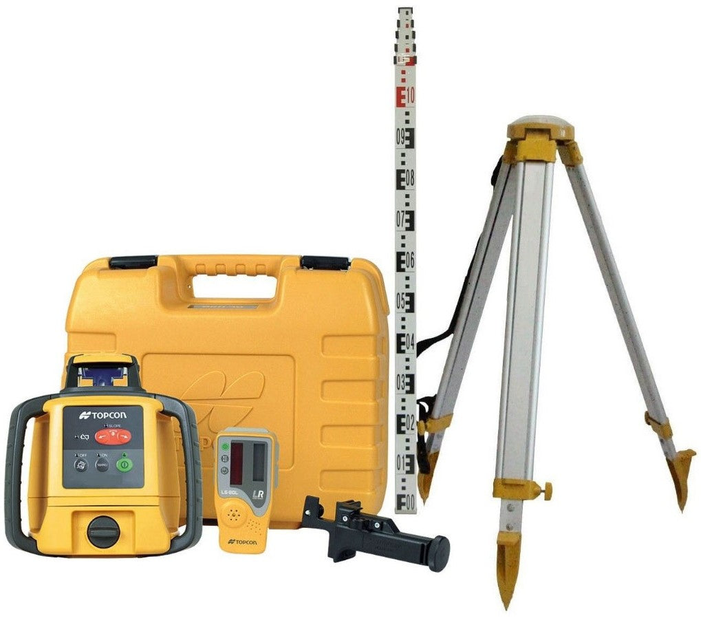 Topcon RL-H5A Roterende Laser Rood incl. Laserontvanger + Laserbaak + Tripod in Koffer