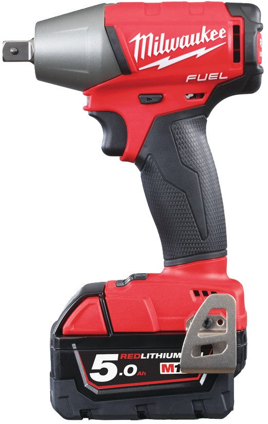 Milwaukee M18 FIWP12-502X Cordless Impact Wrench 1/2"" SD with Spring Locking Pin 18V 5.0Ah Li-Ion M18 FUEL™ in HD-Box - 4933451068