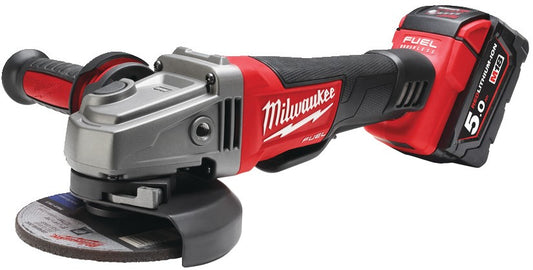 Milwaukee M18 CAG125XPD-502X Cordless Angle Grinder 125mm 18V 5.0Ah Li-Ion M18 FUEL™ in HD-Box - 4933448864