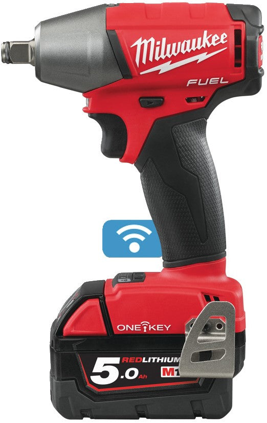 Milwaukee M18 ONEIWF12-502X Accu Slagmoersleutel 1/2"" met frictiering 18V 5.0Ah Li-Ion M18 FUEL™ ONE-KEY™ in HD-Box- 4933451374