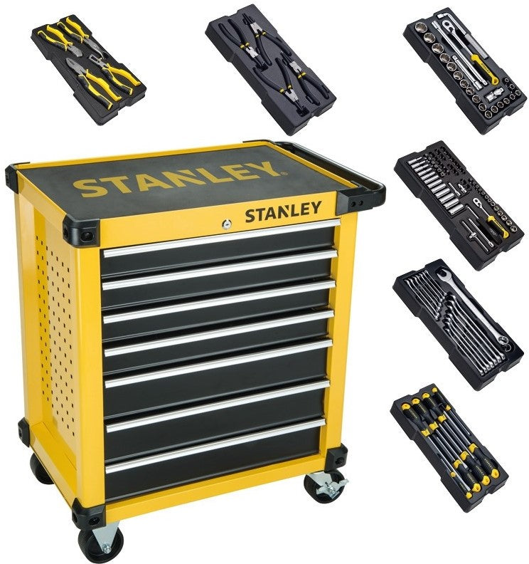 Stanley STHT6-80827 Transmodul Gefüllter Werkzeugwagen 7 Schubladen + 6 Module