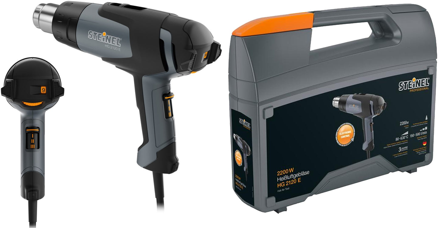 Steinel HG 2120 E Hot air gun 2200W in case + Accessories