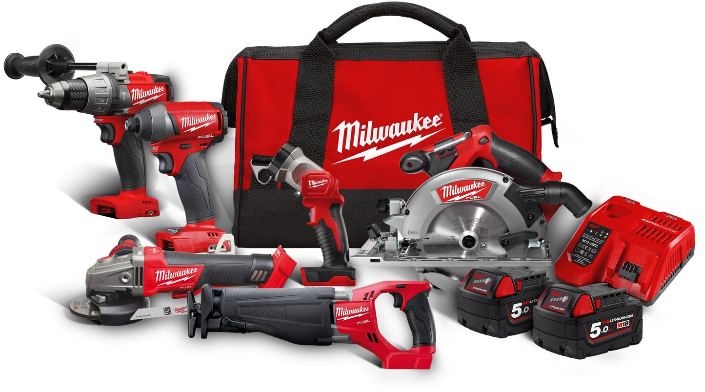 Milwaukee M18 FPP6A-502 6 Piece Combi Set 18V 5.0Ah Li-ion in Bag