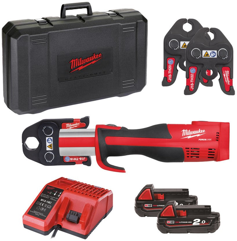 Milwaukee M18 BLHPT-202C TH-SET Accu Compact Persgereedschap 18V 2.0Ah Li-Ion M18™ FORCE LOGIC™ in koffer - 4933451135