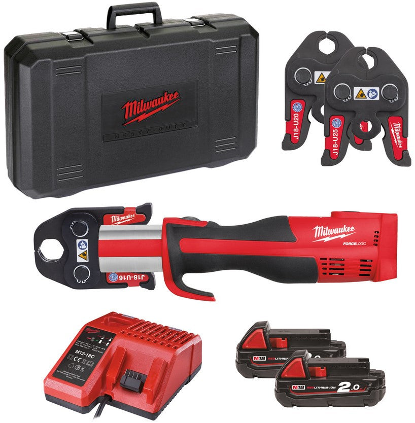 Milwaukee M18 BLHPT-202C U-SET Kabelloses kompaktes Presswerkzeug 18 V 2,0 Ah Li-Ion M18™ FORCE LOGIC™ im Koffer – 4933451136