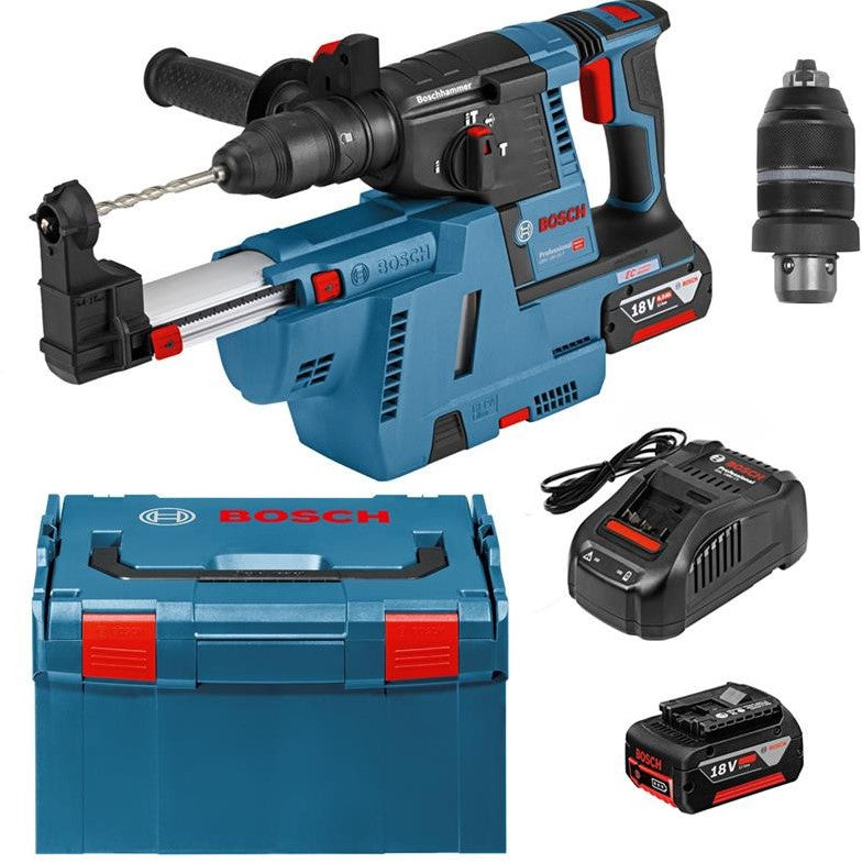 Bosch Blauw GBH 18V-26 F Accu boorhamer 18V 6,0Ah Li-Ion SDS-Plus 2,6J In L-Boxx - 0611910004