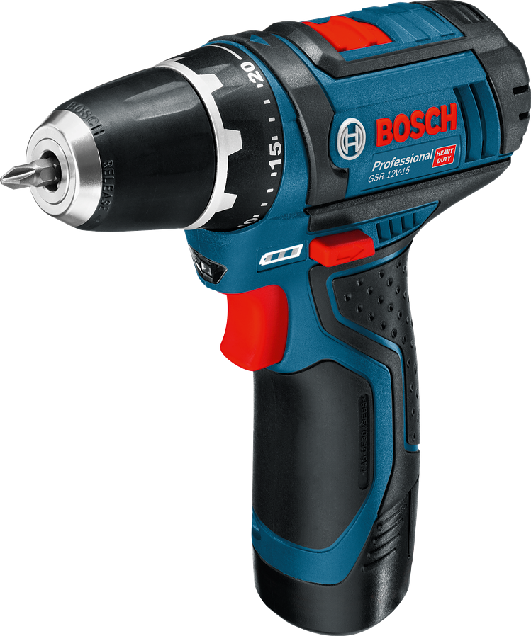 Bosch Professional GSR 12V-15 Cordless Drill Driver 12V 2.0Ah Li-ion in L-BOXX - 0601868109