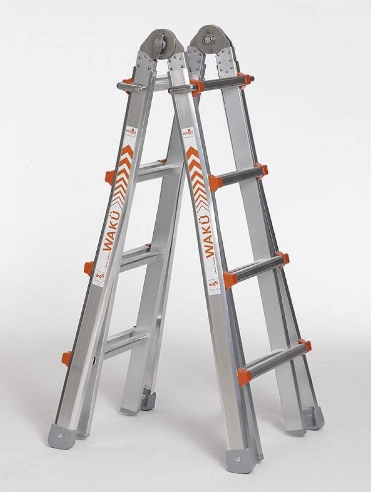 Waku Telescoopladder vouwladder 4x4 treden - 1413800101