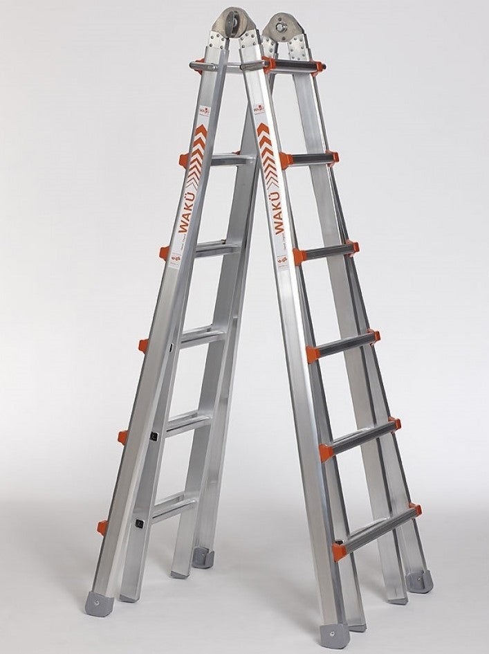 Waku Telescoopladder vouwladder 4x6 treden - 1413800103