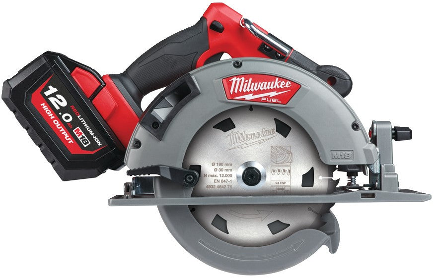 Milwaukee M18 FCS66-121C Cordless Circular Saw Machine 190mm for Wood and Plastic 18V 12Ah Li-Ion M18 FUEL™ in Case - 4933464586