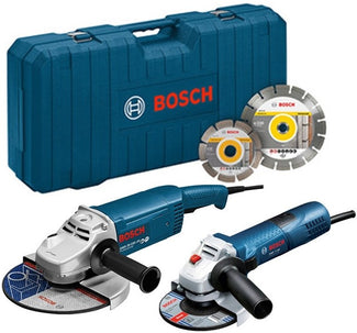 Bosch GWS 22-230 JH Haakse slijper 230mm 2200W + GWS 7-125 Haakse slijper 125mm 720W + 2x Diamantdoorslijpschijven - 0615990H5R