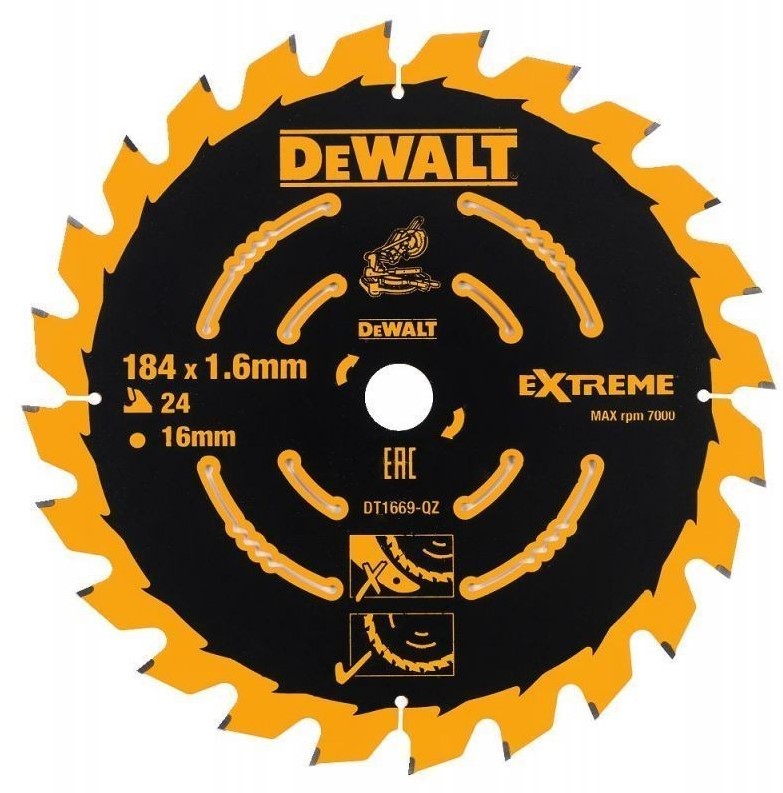 DT1668 Standard-Kreissägeblatt für 184 x 1,6 x 16 mm 40 Zähne