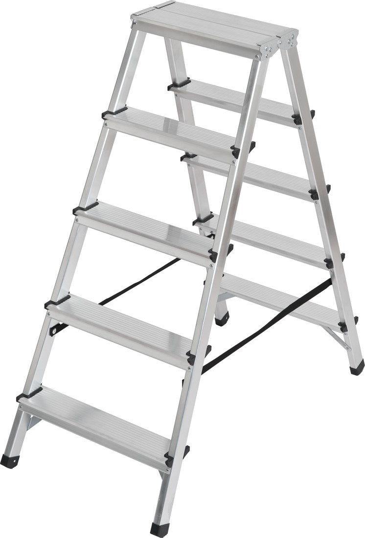 Brennenstuhl Dubbele trapladder aluminium 2x5 sporten Hoogte bok ladder 1,04m