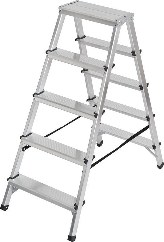 Brennenstuhl Dubbele trapladder aluminium 2x5 sporten Hoogte bok ladder 1,04m