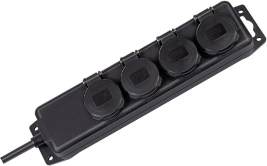 Brennenstuhl Stopcontactverdeler IP44 4-voudig zwart 2m H07RN-F 3G1,5 1159960