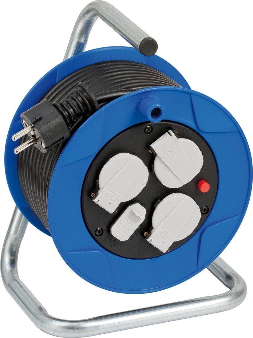 Brennenstuhl Garant® Compact cable reel and USB 15m H05VV-F3G1,5