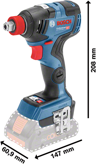 Bosch Professional GDX 18V-200 C Cordless Impact Driver 18V Loose Body in L-Boxx - 06019G4202