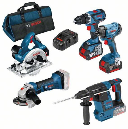 Bosch Blue Battery Combiset 5 Toolkit 18V 5.0Ah in Tasche - 0615990K9J