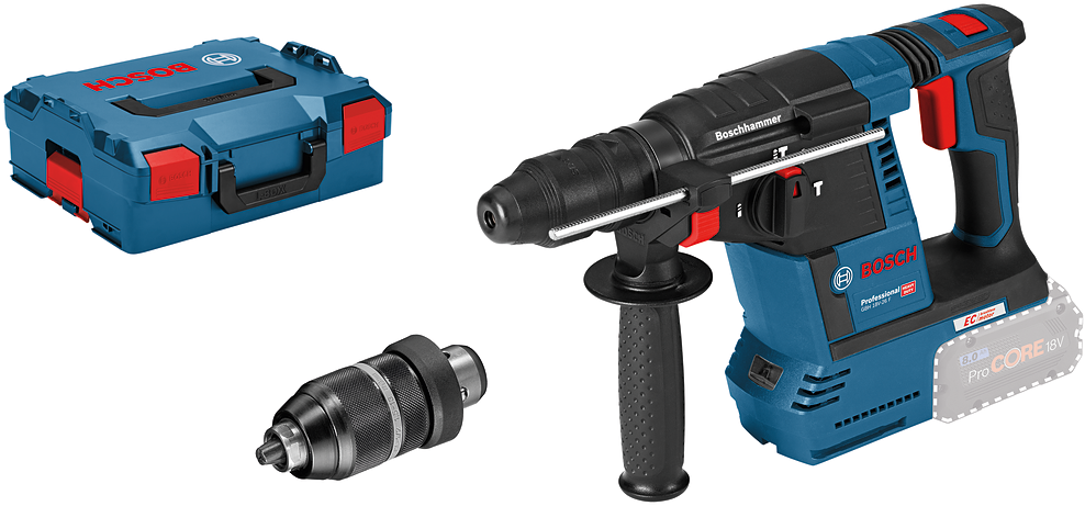 Bosch Blue GBH 18V-26 F Cordless hammer drill 18V 2.6J Loose Body in L-Boxx - 0611910001