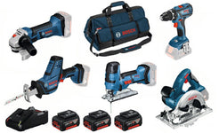 Bosch Blue Battery Combiset 5 Toolkit 18V 3x4.0Ah in Bag - 0615990L59