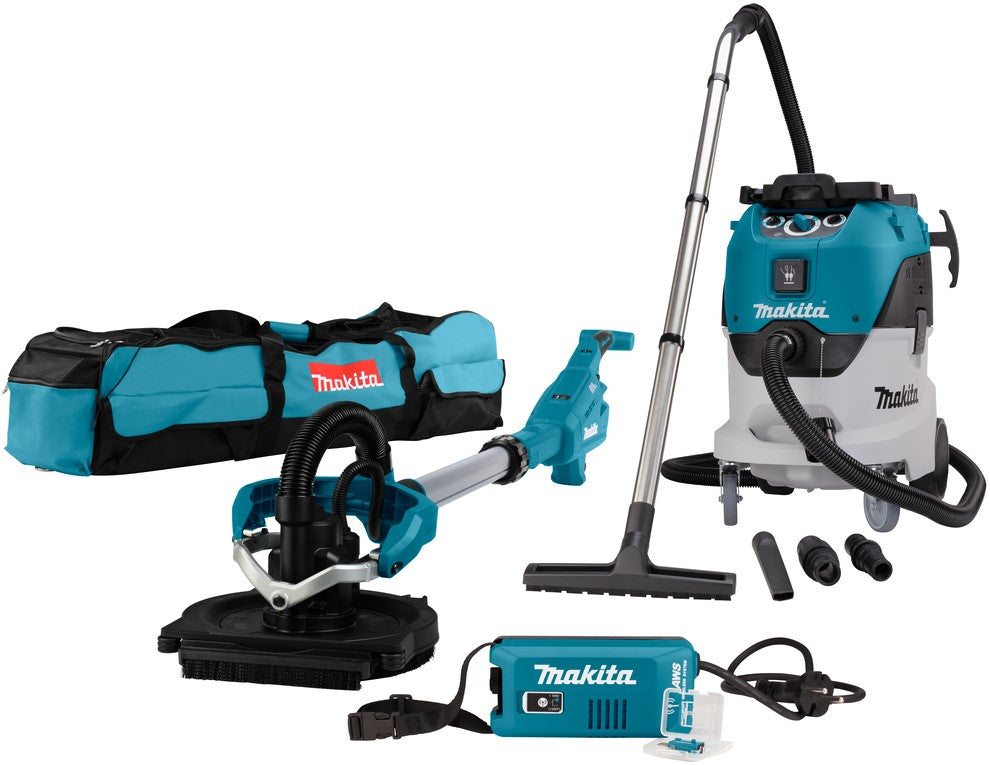 Makita DK0113UX1 Combiset Schuren en Stofzuiger DSL800Z, VC4210M, AWS ontvanger WUT02