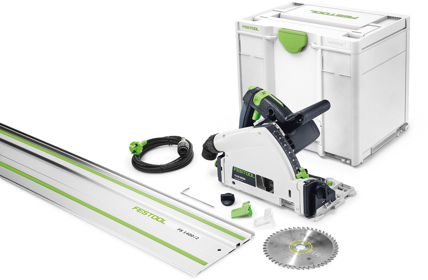Festool TS 55 REBQ-Plus-FS Tauchsäge im Systainer³ + Festool FS1400/2 Führungsschiene - 576007