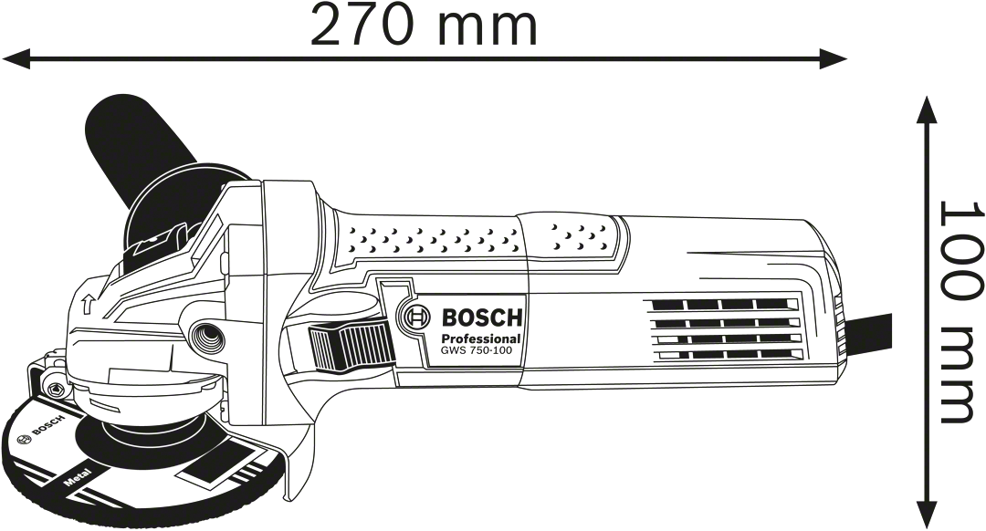 Bosch Blauw GWS 750 Haakse Slijper 125mm 750W