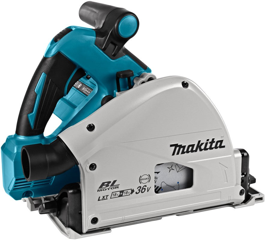 Makita DSP600ZJ2 Akku Tauchkreissäge 2x18V Loose Body in Mbox mit Führungsschiene und Tasche