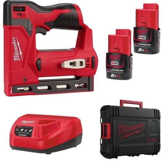 Milwaukee M12 BST-202X Accu Tacker met koolborstels 12V 2.0Ah Li-Ion M12™ in HD Box - 4933459635