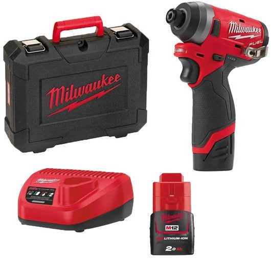 Milwaukee M12 FID-202X Accu Compacte hex slagschroevendraaier 1/4"" 12V 2.0Ah M12 FUEL™ in HD Box - 4933459823