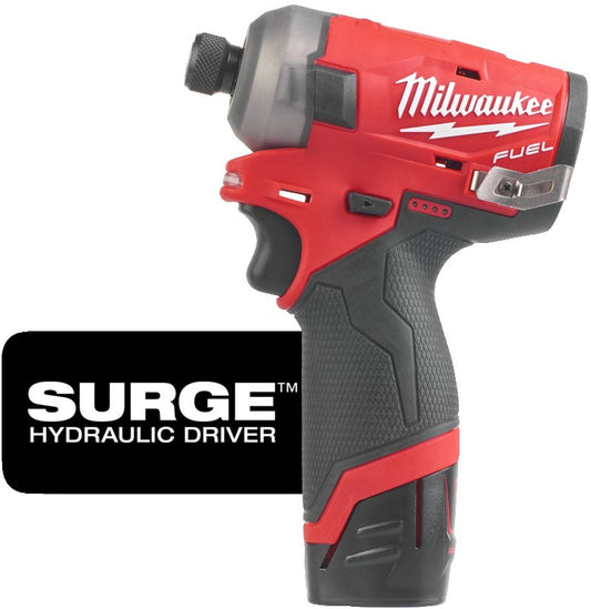 Milwaukee M12 FQID-202X Akku-Hydraulik-Schlagschrauber 1/4' Sechskant 12 V 2,0 Ah Li-Ion M12 FUEL™ SURGE™ in HD-Box – 4933464973