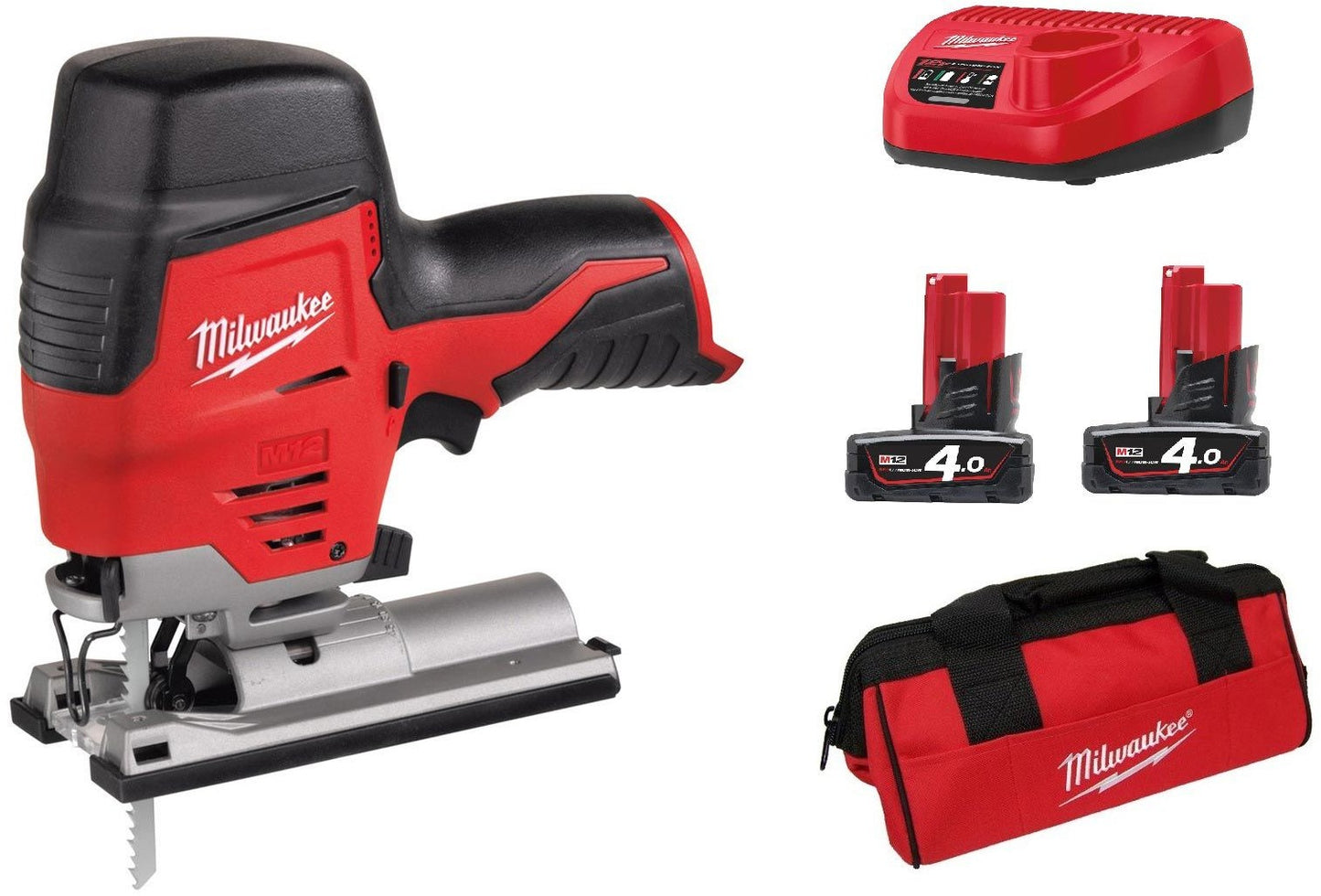 Milwaukee M12 JS-402B Akku-Kleinststichsäge 12 V 4,0 Ah Li-Ion M12™ in Tasche – 4933441700