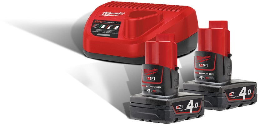 Milwaukee M12 NRG-402 Accu NRG pack 2x 12V 4.0Ah Li-Ion M12™ - 4933451903