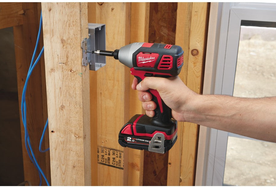 Milwaukee M18 BID-202C Cordless Compact Impact Driver 1/4"" Hex 18V 2.0Ah Li-Ion M18™ in case - 4933443580