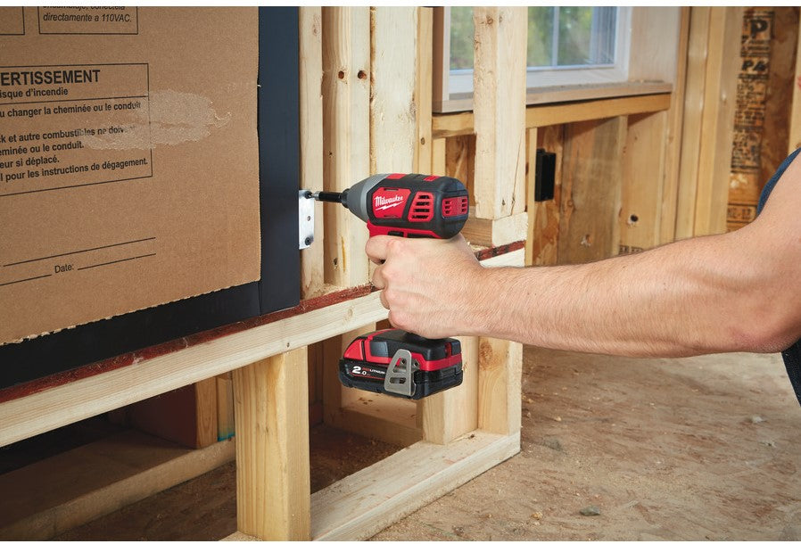 Milwaukee M18 BID-202C Accu Compacte Slagschroevendraaier 1/4"" Hex 18V 2.0Ah Li-Ion M18™ in koffer - 4933443580