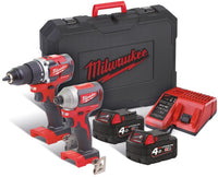 Milwaukee M18 CBLPP2B-402C Battery Compact Powerpack 2-piece 18V 4.0Ah Li-Ion M18™ in case - 4933464593