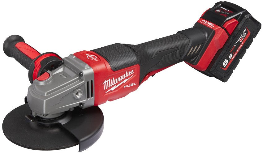 Milwaukee M18 FHSAG125XPDB-552X Accu Haakse Slijper 125mm met peddelschakelaar 18V 5.5Ah Li-Ion M18 FUEL™ in HD-Box - 4933471080