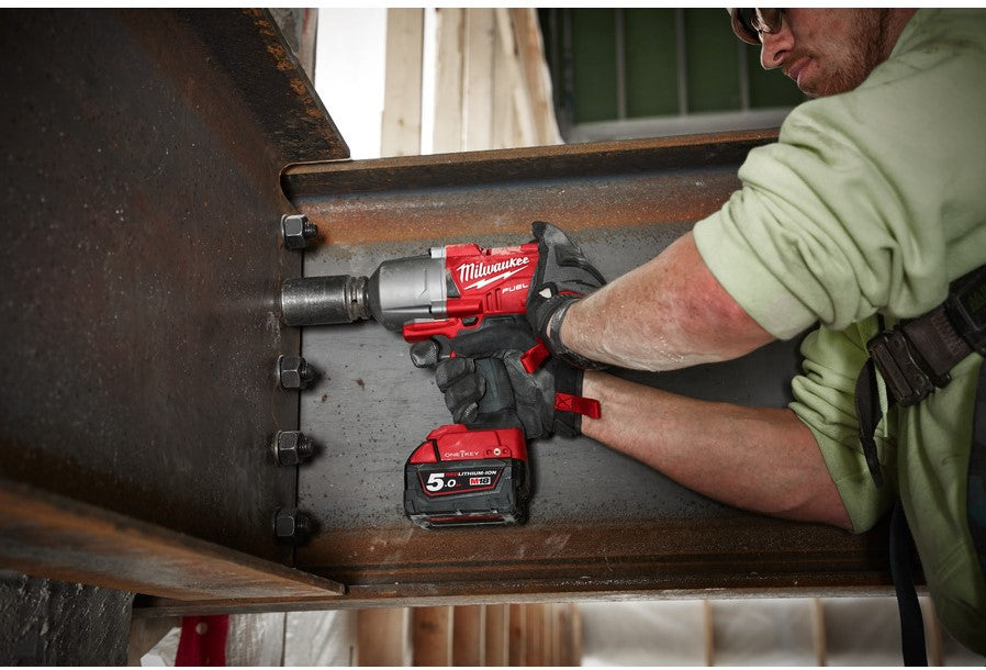 Milwaukee M18 ONEFHIWF12-0X Accu Slagmoersleutel 1/2"" met frictiering 18V 5.0Ah Li-Ion M18 FUEL™ ONE-KEY™ in HD-Box - 4933459726