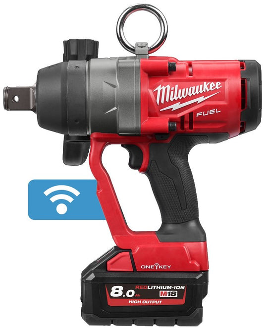 Milwaukee M18 ONEFHIWF1-802X Accu Slagmoersleutel 1"" hoog koppel met frictiering 18V 8.0Ah Li-Ion M18 FUEL™ ONE-KEY™ in HD-Box - 4933459733