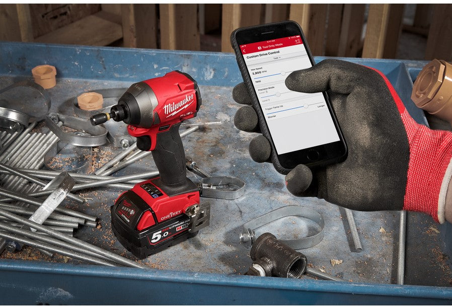 Milwaukee M18 ONEID2-502X Accu Slagschroevendraaier 1/4"" Hex 18V 5.0Ah Li-Ion M18 FUEL™ ONE-KEY™ in HD-Box - 4933464091