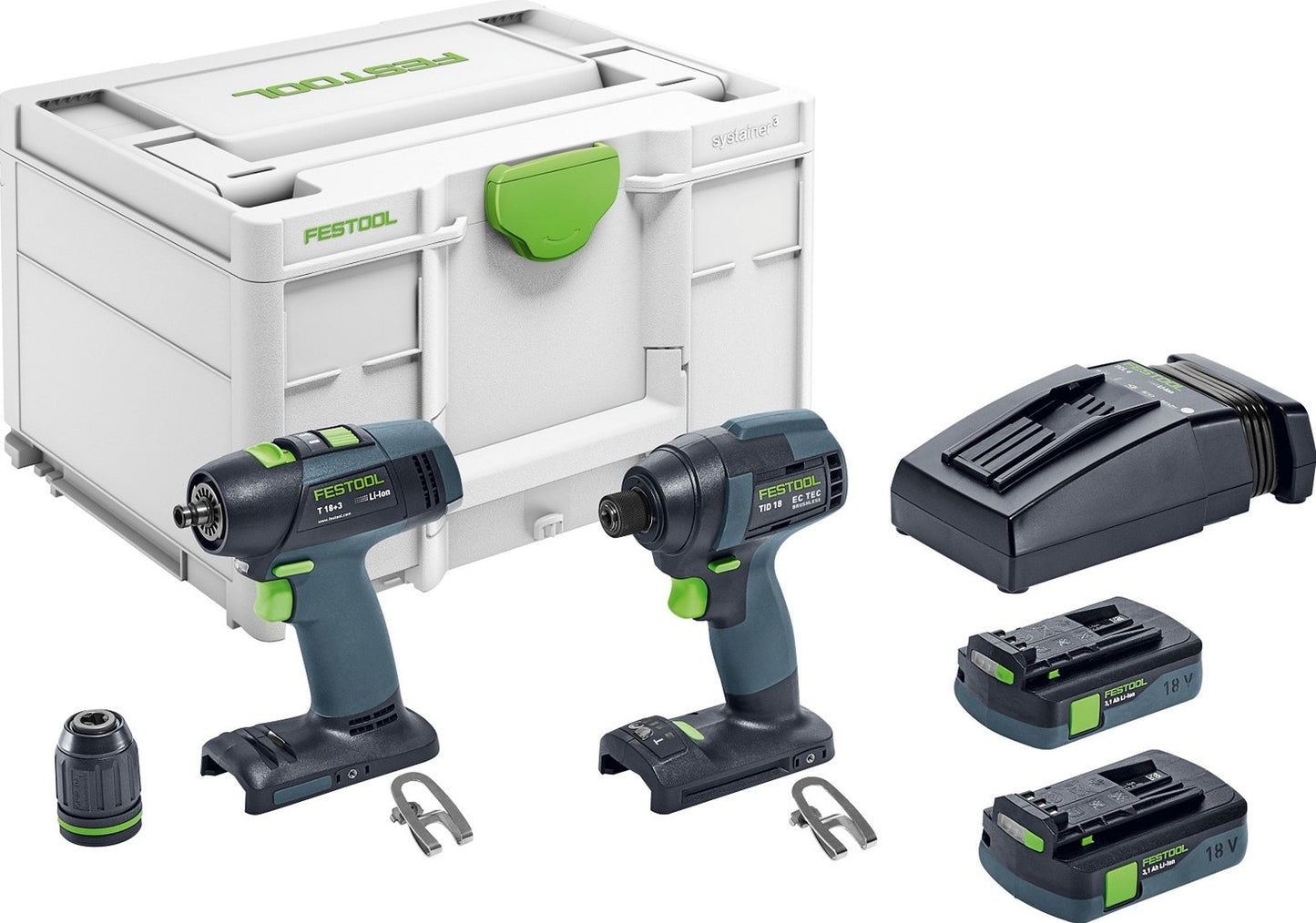 Festool TID 18 C 3.1-Set T18 Cordless Combi Set Impact Screwdriver + Screwdriver 576492