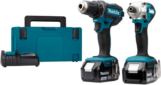 Makita DLX2339J 18 V Combiset DDF482 / DTD156, 2x BL1830B, DC18RC