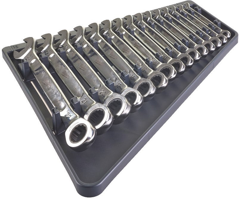 Milwaukee MAX BITE ™ ratelsleutelsets 15 pct Maxbite Ratchet Metric Combinatie Spanner Set - 1 st - 4932464994