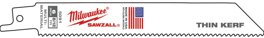 Milwaukee Universal reciprocating saw blades for wood / metal / plastic 150 x 12/08 Tpi - 5 pieces - 48005091