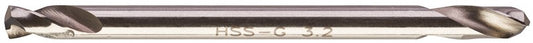 Milwaukee Metallbohrer HSS-geschliffen – beidseitiges Bohren 3,20 x 49 – 10 Stück – 4932352224
