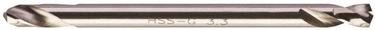 Milwaukee Metallbohrer HSS-geschliffen – beidseitiges Bohren 3,30 x 49 – 10 Stück – 4932352225